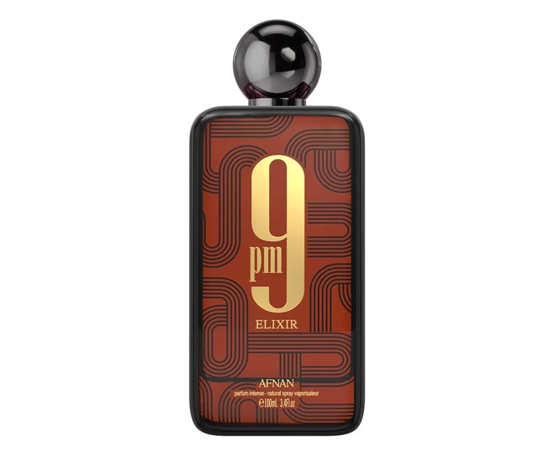 Afnan 9 PM Elixir Unisex Extrait de Parfum, 3.4 Fl. Oz