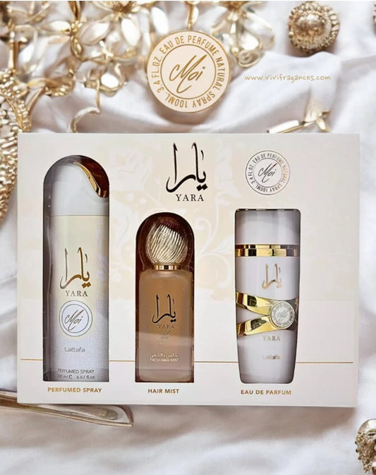 SET YARA Moi Collection Gift Set 3 pcs 3.4 Oz EDP + 1.7 Oz Hair Mist + 6.8 Oz Body Spray By Lattafa
Ahorrar 43%
