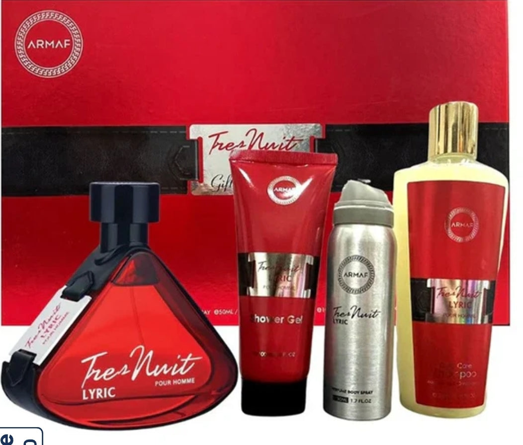ARMAF TRES NUIT LYRIC 4PC Gift Set - 3.4 FL. OZ / 100 ML EAU DE PARFUM FOR MEN