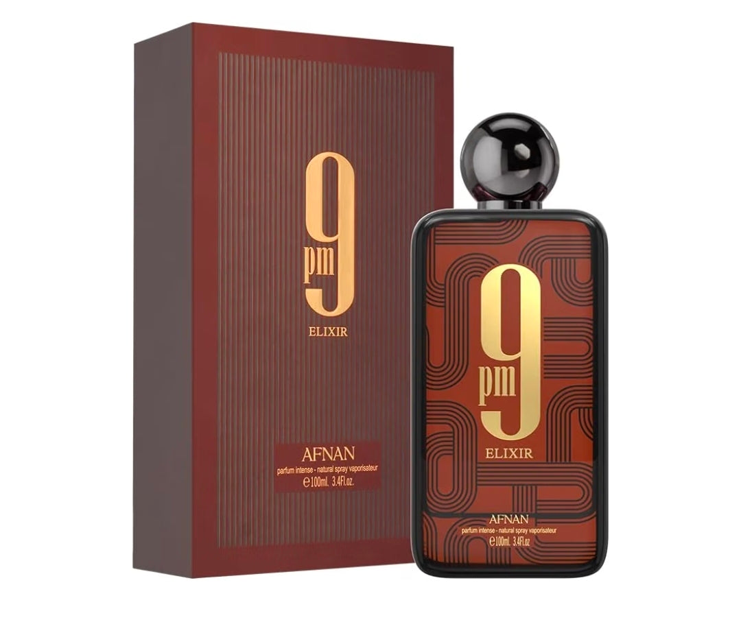 Afnan 9 PM Elixir Unisex Extrait de Parfum, 3.4 Fl. Oz